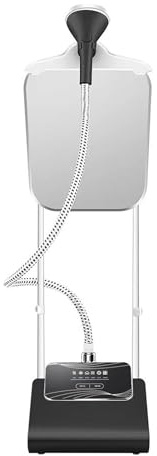 Niceey Dampfreiniger mit Bügelbrett, Stand-Kleidungsbügeleisen, Steamer, 800W Leistung, 0,5L Wasserbehälter, 6 Stufen, Vielseitiges Dampfen für alle Kleidungsstücke, Schwarz