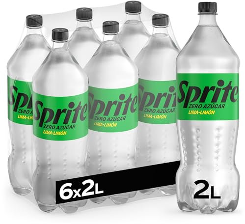 Sprite Lima Limón Zero Azúcar, Refresco Bajo en Calorías - Pack de 6 Botellas de 2 L