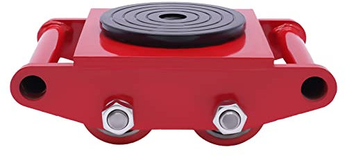 Begoniape 4X Möbelroller Transportroller, 6T 11.4 * 7.9 * 3.5inch Maximale Belastung Stahlguss PU Rollbrett, Rot Möbel Möbelhund Roller für Den Transport von Großen