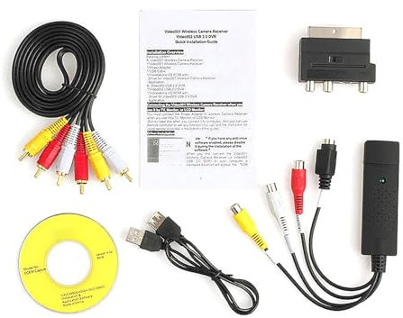 ulafbwur Flimikun USB 2.0 Video Audio VHS to DVD HDD Converter Capture Card Scart RCA Adapter