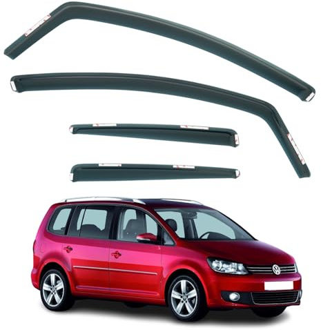 4 Stück Windabweiser kompatibel mit Volkswagen Touran 2003 2004 2005 2006 2007 2008 2009 2010 2011 2012 2013 2014