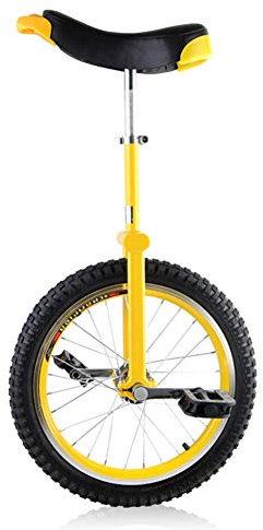 LoJax Freestyle Unicycle Kinder-Einrad für 9–15 Jahre alte Kinder/Jungen/Mädchen, Erwachsenen-Einrad für Männer/Frauen/große Kinder, bestes Geburtstagsgeschenk, 16/18/20/24 Rad, Gelb (Yellow 16)