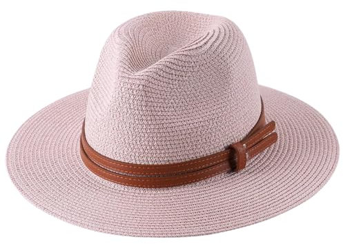 Panama weicher Strohhut für Damen und Herren, Jazz-Mütze, breite Krempe, Strand, Sonnenkappe, Outdoor, Fedora-Hut, pnnrk01, 59 cm, Pnnrk01, 58