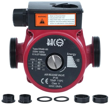 BACOENG Bomba de Circulación RS25/6-130 Bombas de Recirculacion Calefacción para Sistemas Circuladora Calefaccion Central 220V/50Hz