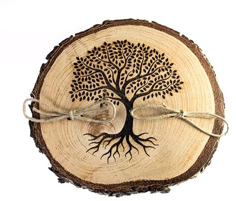generico Ringhalter aus Holz für Hochzeiten, Ringhalter, Eheringe, klassischer Lebensbaum (Zeder 10/11 cm)