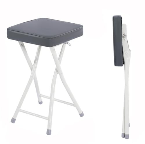 Sgabelli cucina moderni Sedie da bar pieghevoli con schienale Sgabello da bar imbottito in pelle Sgabello da bar portatile Sgabello alto pieghevole per cucina Sala giochi (grigio, senza schienale)