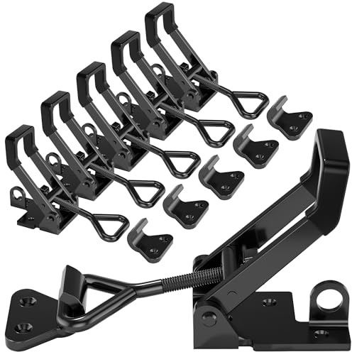 6Pack Heavy Duty Toggle Clamp Latch,4003 Style 1320lbs Capacity Pull Clamp Black Adjustable Quick Release Hasp Clamps for Smoker Cabinet Boxes Case Trunk Jig,Metal Toggle Latch Catch Set