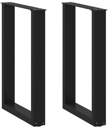 vidaXL Esstischbeine U-Form 2 Stk. Schwarz 50x(72-73) cm Stahl