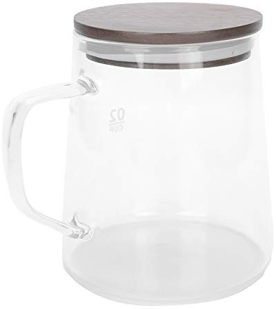 Caffettiera per Latte con Coperchio Bollitore per Manico in Vetro Resistente Al Calore per Isolamento Termico Bollitore per tè e Succhi di Latte Bollitore per caffè Trasparente