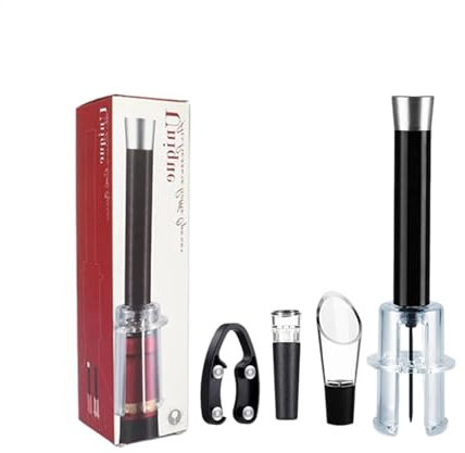 Wine Opening Set, 4-teilig Weinöffner Luftdruck, Korkenzieher, Wine Opener, Weinöffner Mit Luftpumpe, Weinöffner Mit Luftdruck, Korkenzieher Wein, Weinflaschenöffner-Pumpe, Weinöffnungsset Druckluft