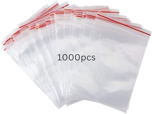 Pakico 1000 Bolsas Plásticas Zip 8 x 12 cm