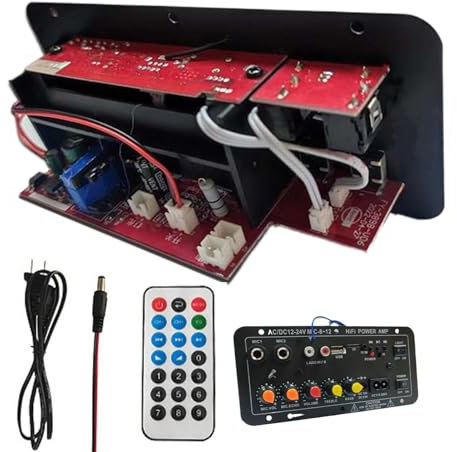 Nixiara Amplificatore ad alte prestazioni, amplificatore auto – 12 V e 24 V Digital Stereo Amplificatore audio per automobilisti – Altoparlante per computer