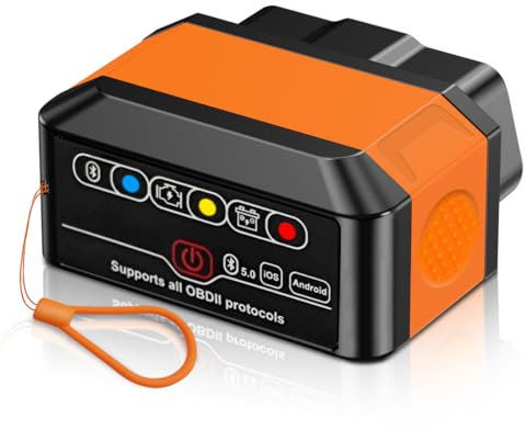 LHYNEE Bluetooth 5.0 OBD2 Auto Diagnostica, Diagnosi Auto OBD 2 Adattatore per Tutti i Veicoli, Strumenti Diagnostici OBD-II per iOS, Android in Italiano(Supporta solo i veicoli a carburante fossile)