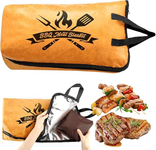 BBQ Blanket for Resting Meat - Reusable Smoker Insulated Resting Bag for Large Brisket Beef Turkey Pork (15in)