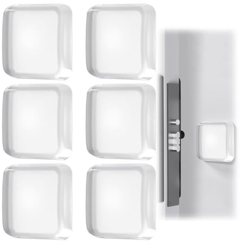 Paracolpi Autoadesivi, Fermaporta a Muro, Fermaporta Gommini Silicone, 6 Pezzi Gommini Adesivi, 42mm, Reutilizable, para Puerta, Armario de Cocina, Suelo, Pared, Vidrio (Cuadrado)