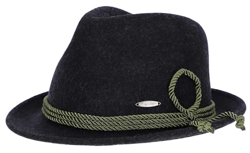 Steigenhöfer Original Herren Trachtenhut, Filzhut Wanderhut - Jakob - Größenverstellbar - Mit Schweißband - 100% Schurwolle - Ideal zum Förstern, Jagen und Oktoberfest