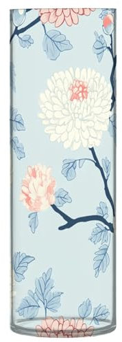 Chrysanthemum Flowers Light Blue Plastic Flower Arrangements in Vases 11.8 x 3.9 Inch Aesthetic Vase for Wedding Decor