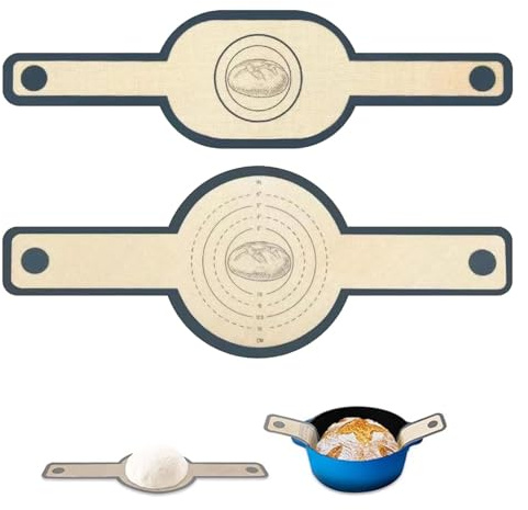 ZhouWei 2 Pièces Tapis de Cuisson en Silicone, Réutilisable Élingues a Pain avec Longues Poignées, Antiadhésif et Facile à Nettoyer, Tapis à Pain, pour Cuisson Pâtisserie (Blanc Cassé)