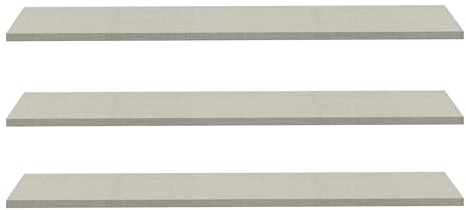 Forte EDWAL Einlegeböden 90, 3er Set für Kleiderschränke, Zubehör, Holzwerkstoff, Grau Textilnachbildung Grau Holzdekor, 87,1 cm beit x 42 cm hoch x 1,5 cm tief
