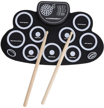 Dpofirs 9 PED Electronic Drum Set, Mehrere Funktionen Geschlossen Im Freien Elektronische Anwendungstrommeln für Outdoor