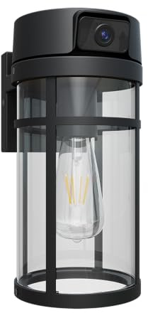 Tiqvi Außenwandlampe mit Kamera und Bewegungssensor Full HD IP65 E27 | Hilft Wohnung oder Büro im Blick zu behalten mit smarter Bedienung und praktischen Meldungen