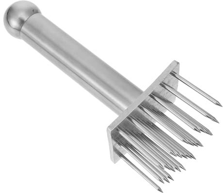 LALADEFIEE Attendrisseur Viande INOX à Aiguilles pour Porc et Steak Manche Ergonomique Antidérapant Outil Professionnel pour Attendrir Veau Volaille et Gibier