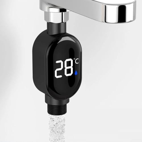 HEIBTENY LED Duschthermometer mit digitaler Temperaturanzeige und Sofortsensor, wasserdicht, für 1/2 Zoll Rohre und Duschköpfe, einfache Installation
