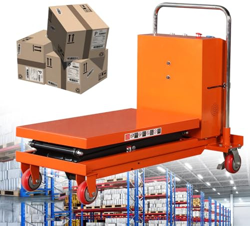 Heavy Duty Hydraulic Scissor Lift Table Cart, 330lbs Capacity, Manual & Electric Elevation for Industrial Lifting, Ideal for Factories & Supermarkets