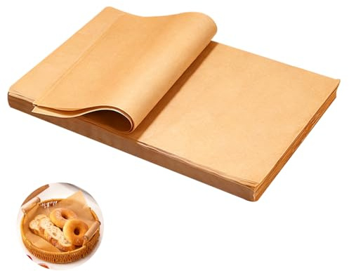 Greaseproof Paper Sheets 100 Pcs Baking Paper, Parchment Paper, Baking Paper Sheets, Non-Stick Pre-Cut Unbleached Sheets for Oven, Air Fryer, Cooking, Baking Tray Liner 8x12 inch