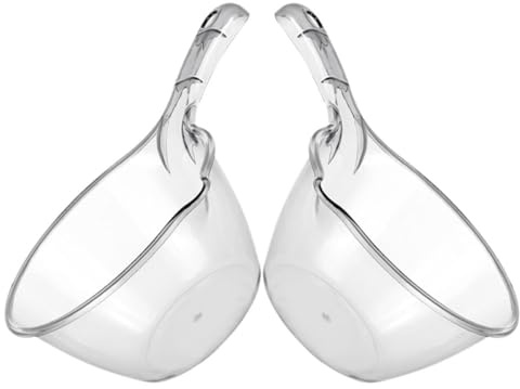 Uonlytech Cucharones de Agua de Cocina de Plástico Gris, Mango Largo, Juego de 2 Piezas, Pala para Agua Doméstica Resistente y Gruesa, Utensilios para Baño y Cocina en Hogar