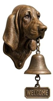 Ticha Hundeglocken, Vintage Harz Wand montiert Türklingel mit Hundekopf Design, für Veranda Tor Garten Bauernhaus Outdoor-Dekor (Basset Hound)