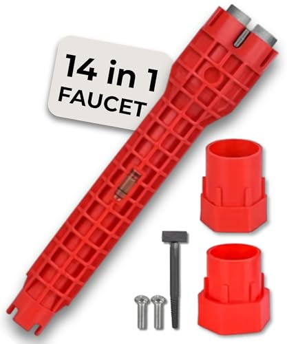 Electoys 14-in-1 Faucet and Sink Installer Tool Multi-Purpose Plumbing Wrench for Tight Spaces Universal Basin Spanner Tap Nut Removal Socket Set Kitchen Bathroom Pipe Repair Kit