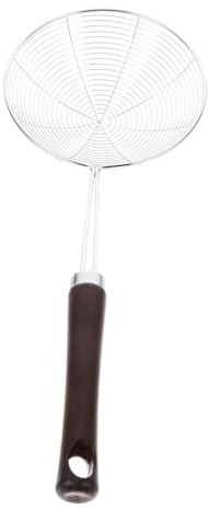 MAGICLULU 1pezzi Acciaio Inossidabile Schiumarola con Manico in Legno per Fritti Spremi Salse e Noodles Strainer Cucina per Friggere Verdure Carne Wonton