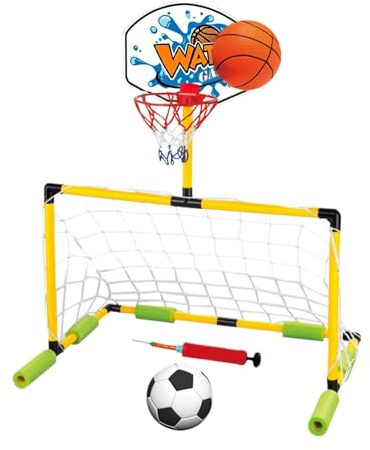 Canasta Baloncesto Para Piscina Portería Fútbol Flotante 2 en 1 Juguete | Canasta Flotante Baloncesto Y Fútbol Piscina Para Niños Y Adultos En La Playa Verano Jardín Camping Lago Y