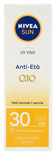 NIVEA Sun UV Face Crème Solaire Anti-Âge Q10, 30 SPF, 50 ml