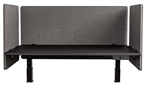 Stand Up Desk Store ReFocus Clamp-on Acoustic Desk Divider Privacy Panel That Reduces Noise and Visual Distractions (Ash Gray, 47.25 x 23.6, 23.6 x 23.6, & 23.6 x 23.6)