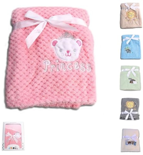 Cangaroo Babydecke Freya, Größe 80 x 110 cm kuschelige Babydecke aus Fleece rosa