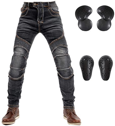 LOMENG Aramid Motorcycle Pants Mens Armored Biker Riding Motorbike Jeans