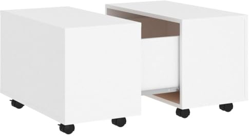 vidaXL Coffee Table Modern Home Living Room Furniture Accessories Couch End Side Center Accent Table Set Sofa Table Set Chipboard White