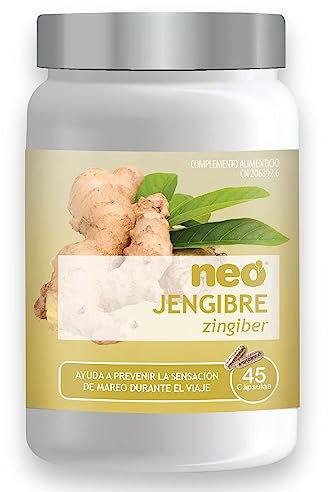 NEO | Jengibre | 45 Cápsulas | Bote para 1 Mes | Antiinflamatorio Natural | Mejora la Digestión | Ayuda a Reducir el Dolor de Cabeza o Muscular | Potente Antioxidante