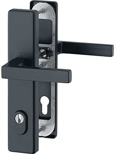 HOPPE 11758855 SH-Drückergarnitur AUSTIN auf Schild PZ 92, RC2, Türstärke 67-72, schwarz matt, 67-72 mm