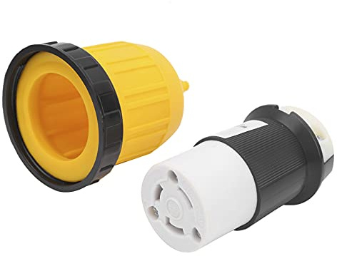 RV Cord Connector Locking Plug W Cover Ring Power Socket 30Amp 125V for Caravan Trailer 30 amp shore power inlet RV Power Connecto