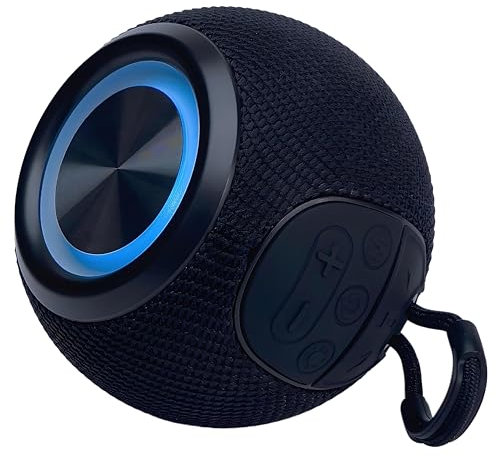 APM Enceinte Bluetooth Portable, Orbit360°, Fonction Radio, Enceinte sans Fil, Format Compact, Haut-Parleur Longue Autonomie jusqu'à 8 Heures, Résistante aux Projections d’Eau IPX4, Noir, 571097