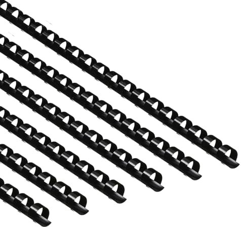 Yunsailing Plastikbinderücken, 19 Ring-Binderücken, Briefgröße, Spiralspulen für Notizbuch, Kalender (0,95 cm, schwarz), 150 Stück