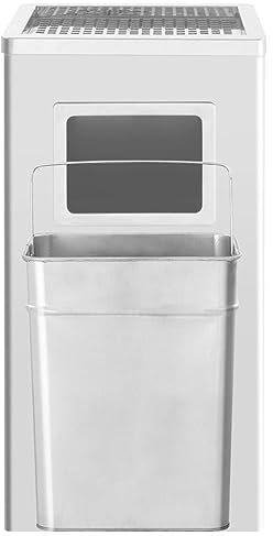 Gecheer Mülleimer Aschenbecher-Design Standaschenbecher Standascher Eimer Ascher Abfalleimer Papierkorb Innen Außen Mülleimer Aschenbecher mit integriertem Mülleimer 30 x 24 x 61 cm (L x B x H) 45 L
