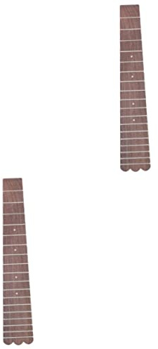 Toyvian 2pcs Wooden Ukulele Fingerboard Fretboard Replacement Guitar Accessory Ukulele Parts for Music Practice