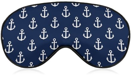 Schlafmaske für die Nacht, weicher BlockLight-Augenschutz, bequeme Schlaf-Augenmaske für Flugzeugreisen, Yoga, Nickerchen, kompatibel mit marineblauem nautischem Anker
