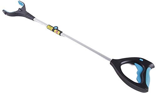FACAITZQ Greifwerkzeug, 35,4 Zoll, Faltbarer Müllsammler, leichte Greifhilfe aus Aluminium mit rotierendem Gummigreifer, Lange Armverlängerung, Greifwerkzeug für ältere Menschen, Gartengreifer