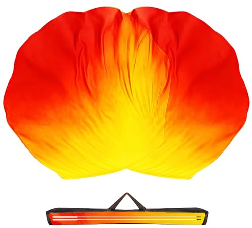 Baisdan Banderas de adoración de 55 x 55 pulgadas para iglesia de baile, banderas de baile de alabanza, bandera de fuego de consumo con varillas flexibles y bolsa de transporte, bandera amarilla
