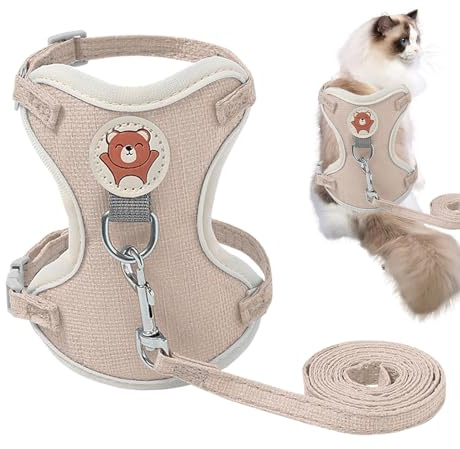 Imbracatura e guinzaglio per cani, imbracatura per gatti, non tirare, regolabile, per cuccioli, imbracatura di sicurezza anti-treno, per cani di piccola taglia, gatti, XS